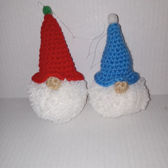 Hand Crafted Other - NEW Hand Crafted Gnomes Tree Ornaments Ready to hang (2)